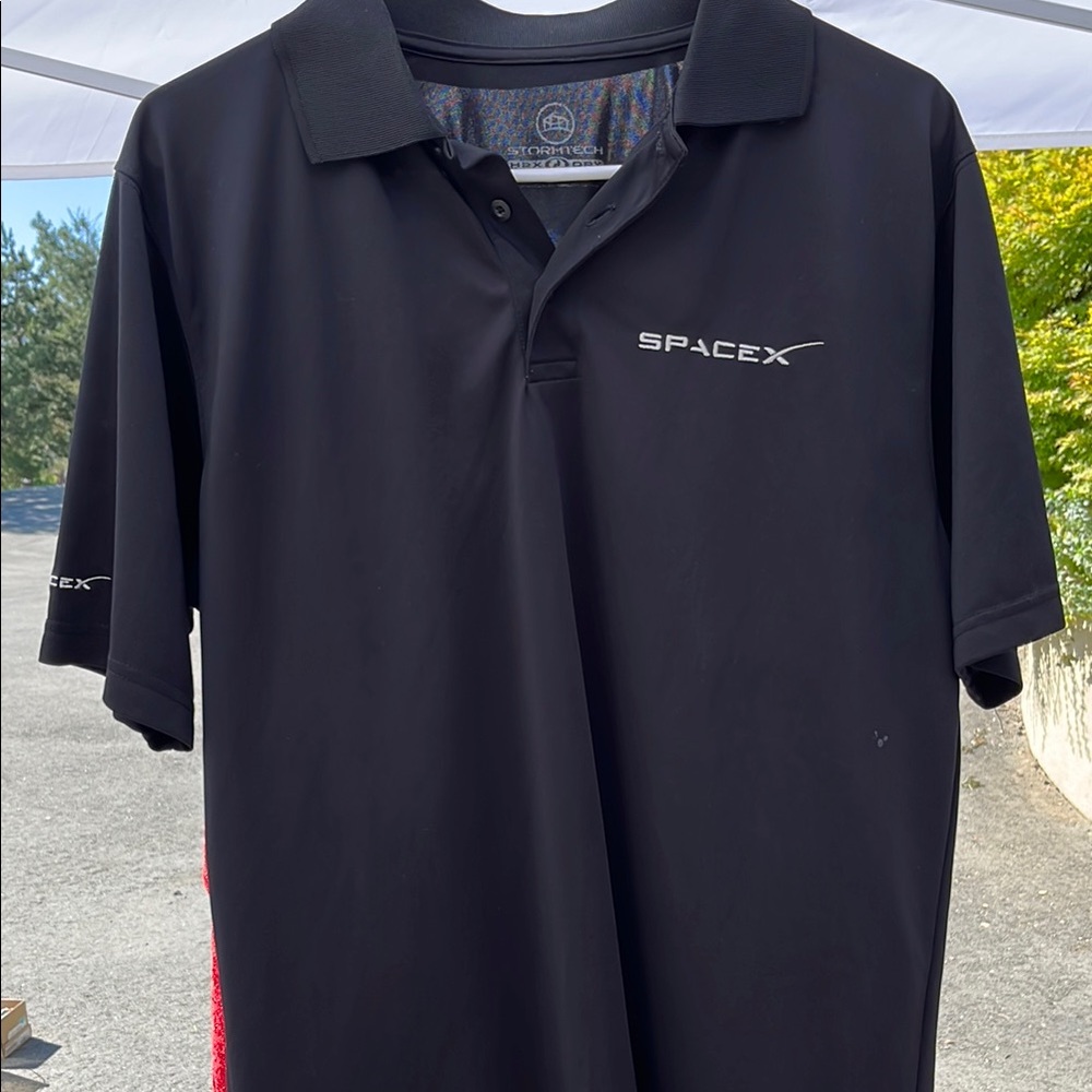 SpaceX Black Polo Shirt Classic Design